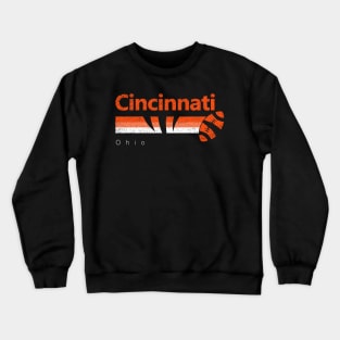 Cincinnati Vintage Football Retro Ohio Sports Bengal Game Day Crewneck Sweatshirt